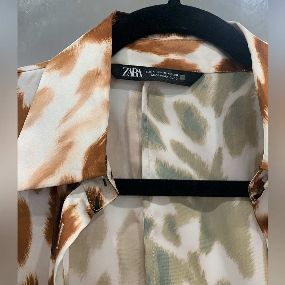 Satin button down
